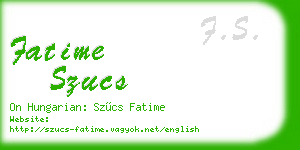 fatime szucs business card